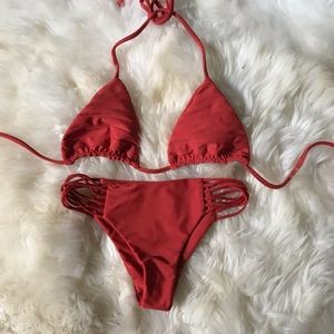 Mikoh XS burnt orange bikini